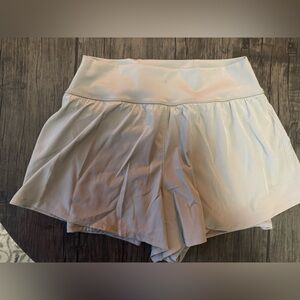 Women's YPB Tan running shorts with spandex